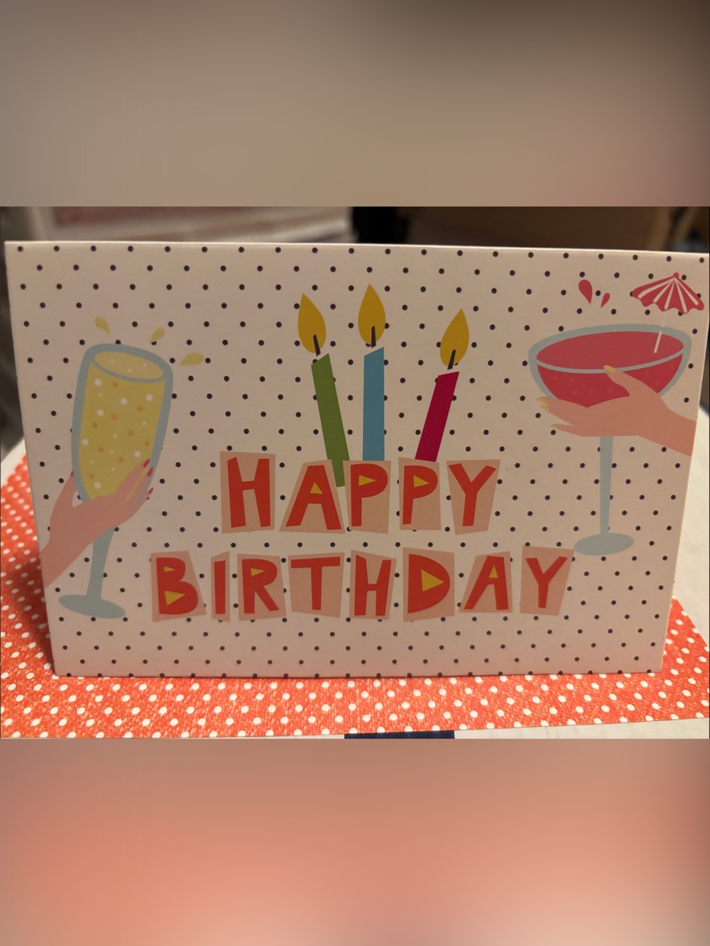 Happy Birthday Polka Dot Greeting Card Set of 10